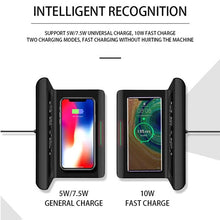 Load image into Gallery viewer, 10W QI Universal Multi-function Mobile Phone Wireless Charger with Alarm Clock &amp; Time / Calendar / Temperature Display, RT1 10W (Black)
