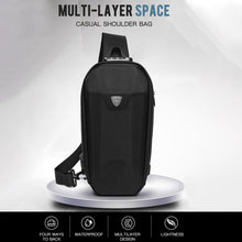 Load image into Gallery viewer, Ozuko 9321 Outdoor Anti-Theft Oxford Cloth Men Chest Bag Waterproof Messenger Bag with External USB Charging Port