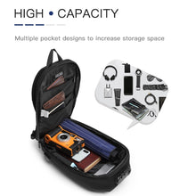 Load image into Gallery viewer, Ozuko 9321 Outdoor Anti-Theft Oxford Cloth Men Chest Bag Waterproof Messenger Bag with External USB Charging Port