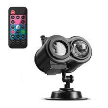 Load image into Gallery viewer, 12W RGBW LED Double Tube Water Waves Lamp Christmas Projection Light, 12 Patterns, 16 Patterns