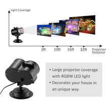 Load image into Gallery viewer, 12W RGBW LED Double Tube Water Waves Lamp Christmas Projection Light, 12 Patterns, 16 Patterns