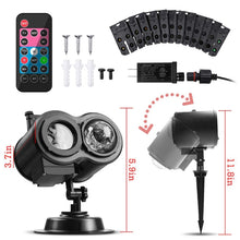 Load image into Gallery viewer, 12W RGBW LED Double Tube Water Waves Lamp Christmas Projection Light, 12 Patterns, 16 Patterns