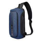 Ozuko 9315 Outdoor Waterproof Men Business Chest Bag Anti-theft Shoulder Messenger Bag with External USB Charging Port