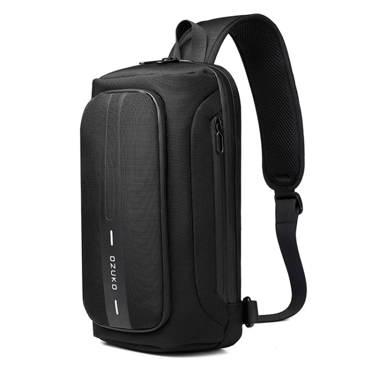 Ozuko 9315 Outdoor Waterproof Men Business Chest Bag Anti-theft Shoulder Messenger Bag with External USB Charging Port