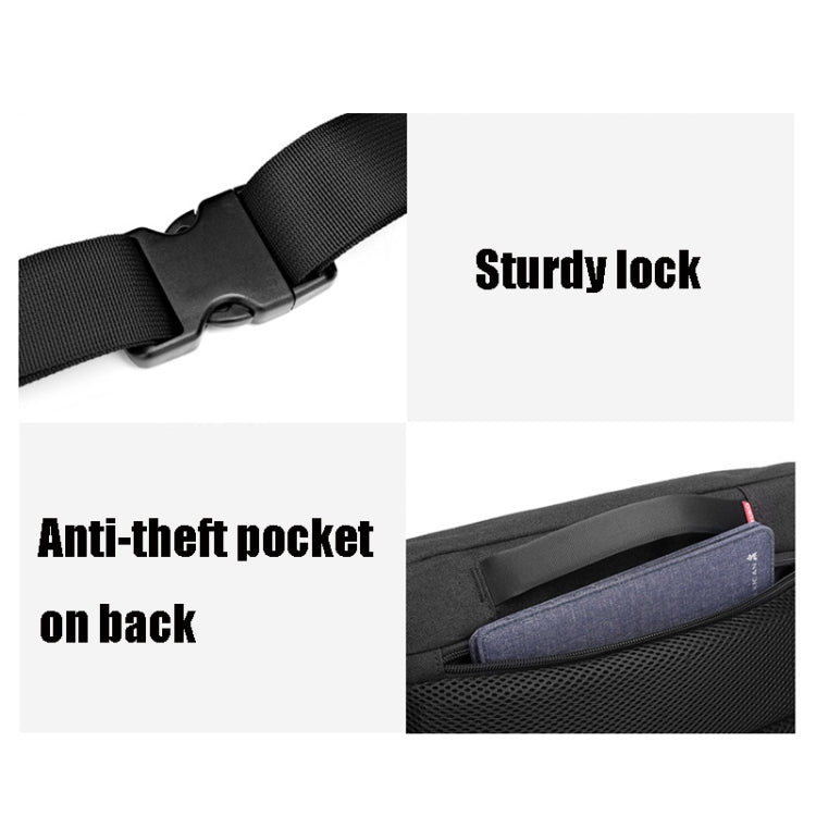 Ozuko 9349 Multifunctional Waterproof Men Messenger Bag with External USB Charging Port