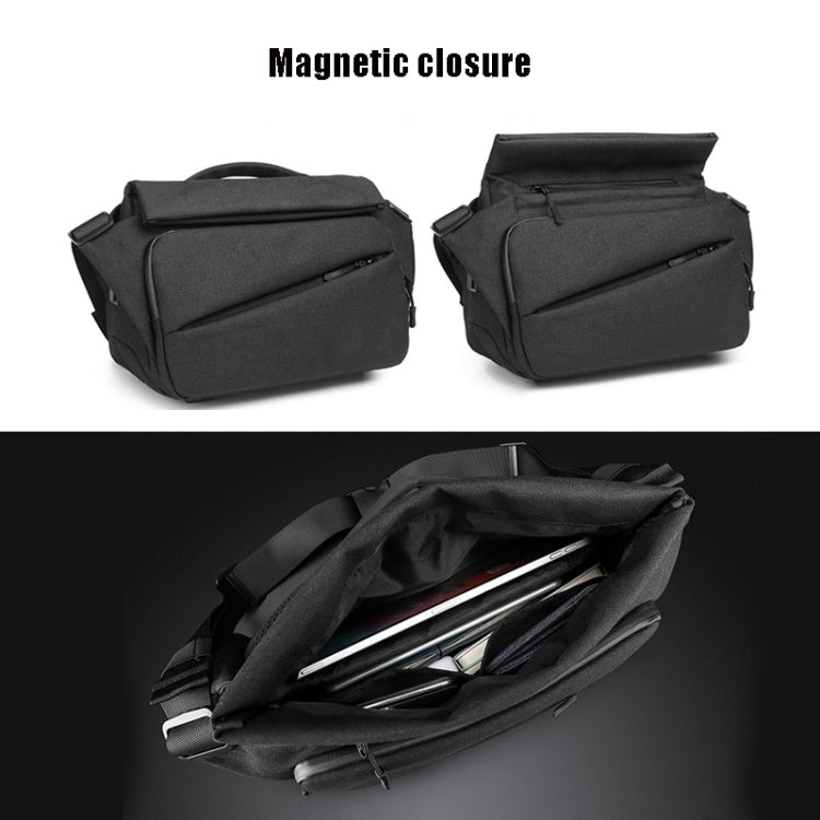 Ozuko 9349 Multifunctional Waterproof Men Messenger Bag with External USB Charging Port