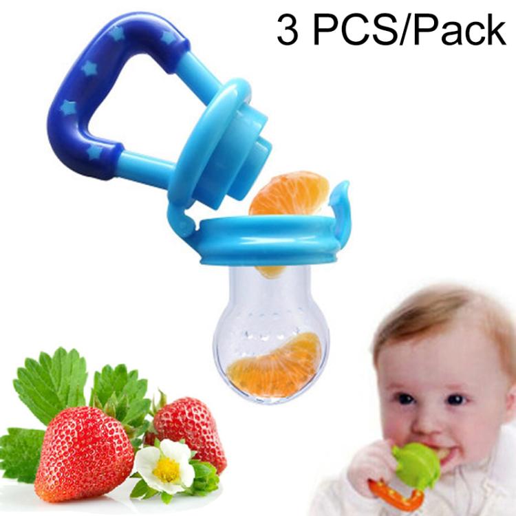 3 PCS Portable Baby Infant Food Nipple Feeder Silicone Pacifier Silicone Baby Soother, Random Color, Baby Soother, Size:L, Baby Soother, Size:M