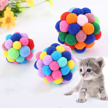 Load image into Gallery viewer, 3 PCS Colorful Handmade Bells Cat Bouncy Ball Pet Toy, L, M, S