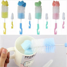 Load image into Gallery viewer, 2 Sets Baby Nipple Milk Bottle Cup 360 Degree Sponge Cleaner Pacifier Brush, Random Color Delivery, Milk Bottle Cup