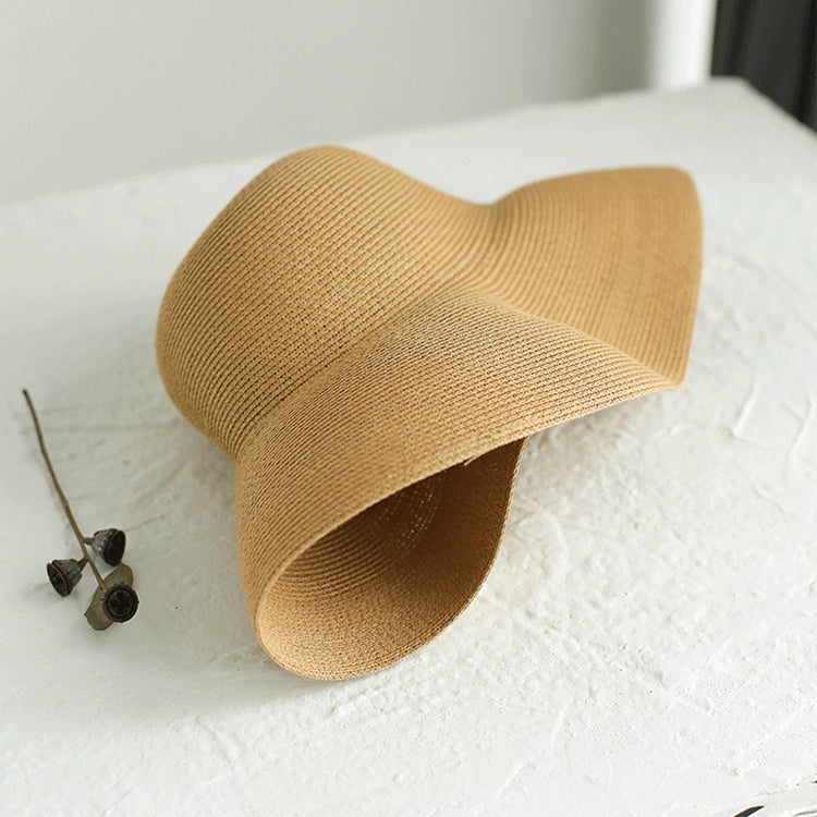 Big Eaves Straw Hat  Female Summer Sunscreen Basin Hat Beach Vacation Sunhat Fisherman Hat