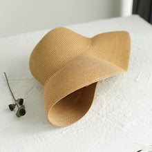 Load image into Gallery viewer, Big Eaves Straw Hat  Female Summer Sunscreen Basin Hat Beach Vacation Sunhat Fisherman Hat