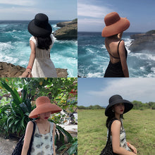 Load image into Gallery viewer, Big Eaves Straw Hat  Female Summer Sunscreen Basin Hat Beach Vacation Sunhat Fisherman Hat