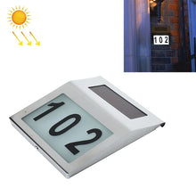 Load image into Gallery viewer, 2 LEDs Outdoor Waterproof Solar Stainless Steel Wall Mounted House Number Light Indicator, Stainless Steel