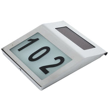 Load image into Gallery viewer, 2 LEDs Outdoor Waterproof Solar Stainless Steel Wall Mounted House Number Light Indicator, Stainless Steel