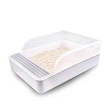 Load image into Gallery viewer, Cat Litter Box Semi-closed Square Feces Basin Pet Toilet, Small, Large, Large  Pink, Large  Gray