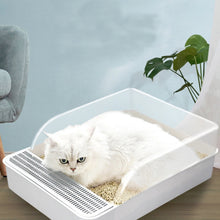 Load image into Gallery viewer, Cat Litter Box Semi-closed Square Feces Basin Pet Toilet, Small, Large, Large  Pink, Large  Gray