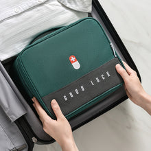 Load image into Gallery viewer, Thickened Large-Capacity Multifunctional Medicine Box Family Portable Storage Bag, Green, Gray, Pink