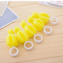 Load image into Gallery viewer, 5 PCS 360 Degree Rotating Sponge yellow Baby Nipple Brush Babies Teat Cleaning Feeding Bottle Brushes Infant Pacifier Cleaner, Bottle Brushes