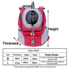 Load image into Gallery viewer, Outdoor Pet Dog Carrier Bag Front Bag Double Shoulder Portable Travel Backpack Mesh Backpack Head, S, L