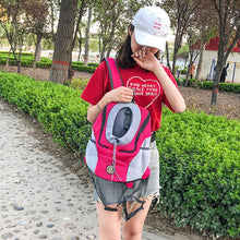 Load image into Gallery viewer, Outdoor Pet Dog Carrier Bag Front Bag Double Shoulder Portable Travel Backpack Mesh Backpack Head, S, L