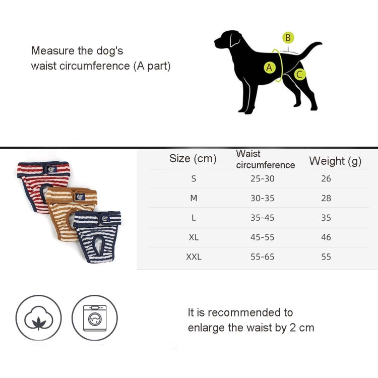 Pet Striped Physiological Pants Dog Menstrual Pants, S, M, L, XL, XXL