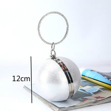 Load image into Gallery viewer, Spherical Dinner Bag Simple Personality Round Ball Evening Bag Ladies Pu Banquet Bag Makeup Clutch Bag