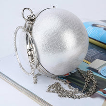 Load image into Gallery viewer, Spherical Dinner Bag Simple Personality Round Ball Evening Bag Ladies Pu Banquet Bag Makeup Clutch Bag