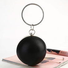 Load image into Gallery viewer, Spherical Dinner Bag Simple Personality Round Ball Evening Bag Ladies Pu Banquet Bag Makeup Clutch Bag