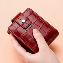 Load image into Gallery viewer, Simple Cowhide Crocodile Pattern Lipstick Bag Storage Portable Makeup Bag With Mirror