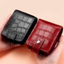 Load image into Gallery viewer, Simple Cowhide Crocodile Pattern Lipstick Bag Storage Portable Makeup Bag With Mirror