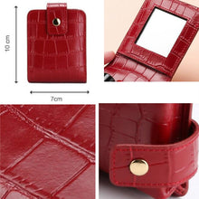 Load image into Gallery viewer, Simple Cowhide Crocodile Pattern Lipstick Bag Storage Portable Makeup Bag With Mirror