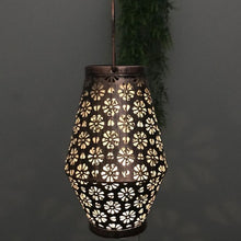 Load image into Gallery viewer, Outdoor Solar Wrought Iron Lantern Garden Decoration Light LED Pendant Lamp, Chrysanthemum Lantern