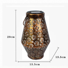 Load image into Gallery viewer, Outdoor Solar Wrought Iron Lantern Garden Decoration Light LED Pendant Lamp, Chrysanthemum Lantern
