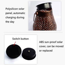 Load image into Gallery viewer, Outdoor Solar Wrought Iron Lantern Garden Decoration Light LED Pendant Lamp, Chrysanthemum Lantern