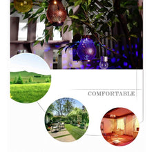 Load image into Gallery viewer, Outdoor Solar Wrought Iron Lantern Garden Decoration Light LED Pendant Lamp, Chrysanthemum Lantern