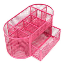 Load image into Gallery viewer, Desk Organizer 9 Grids Metal Mesh Office Pen Pencil Holder
