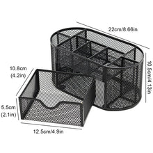 Load image into Gallery viewer, Desk Organizer 9 Grids Metal Mesh Office Pen Pencil Holder