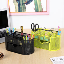 Load image into Gallery viewer, Desk Organizer 9 Grids Metal Mesh Office Pen Pencil Holder