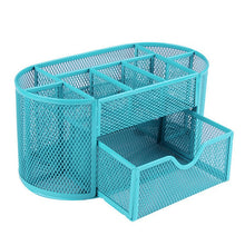 Load image into Gallery viewer, Desk Organizer 9 Grids Metal Mesh Office Pen Pencil Holder