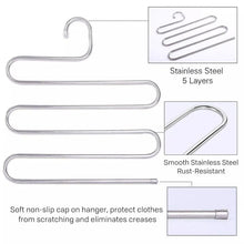 Load image into Gallery viewer, 5 Layers S Shape Multi-Functional Clothes Hangers Pants Storage Hangers, S Shape Hangers