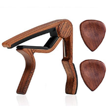 Load image into Gallery viewer, 2 in 1 Solid Wood Folk Music Guitar Capo + Pick Set, Folk Music Guitar Capo