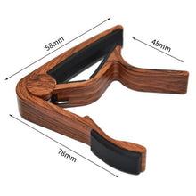 Load image into Gallery viewer, 2 in 1 Solid Wood Folk Music Guitar Capo + Pick Set, Folk Music Guitar Capo