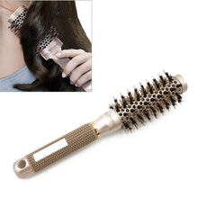 Load image into Gallery viewer, Ceramic Aluminium Hair Comb Round Brush with Nylon Bristle Professional Barber Styling Hair Brush