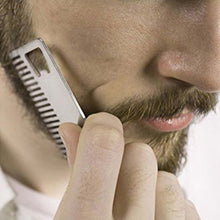 Load image into Gallery viewer, Metal Hair Beard Comb with Bottle Opener Multi-purpose Credit Card Size Tool, Metal