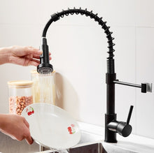Load image into Gallery viewer, Kitchen Faucet Hot &amp; Cold Water Tank Valve Sink Faucet, Black Model, Electroplating Model, Brushed Model