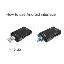 Load image into Gallery viewer, 2 PCS Type-C &amp; Micro USB &amp; USB 2.0 3 in 1 Ports Multi-function Card Reader, Support U Disk / TF / SD, Black, White