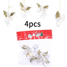 Load image into Gallery viewer, 4pcs/bag Christmas Decorations Transparent Angel Pendant Christmas Tree Ornaments, 4pcs/bag