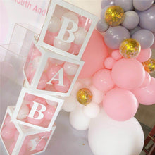 Load image into Gallery viewer, Wedding Birthday Party Decoration Transparent Letter Balloon Box, White Baby, White Love