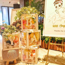 Load image into Gallery viewer, Wedding Birthday Party Decoration Transparent Letter Balloon Box, White Baby, White Love
