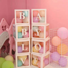 Load image into Gallery viewer, Wedding Birthday Party Decoration Transparent Letter Balloon Box, White Baby, White Love